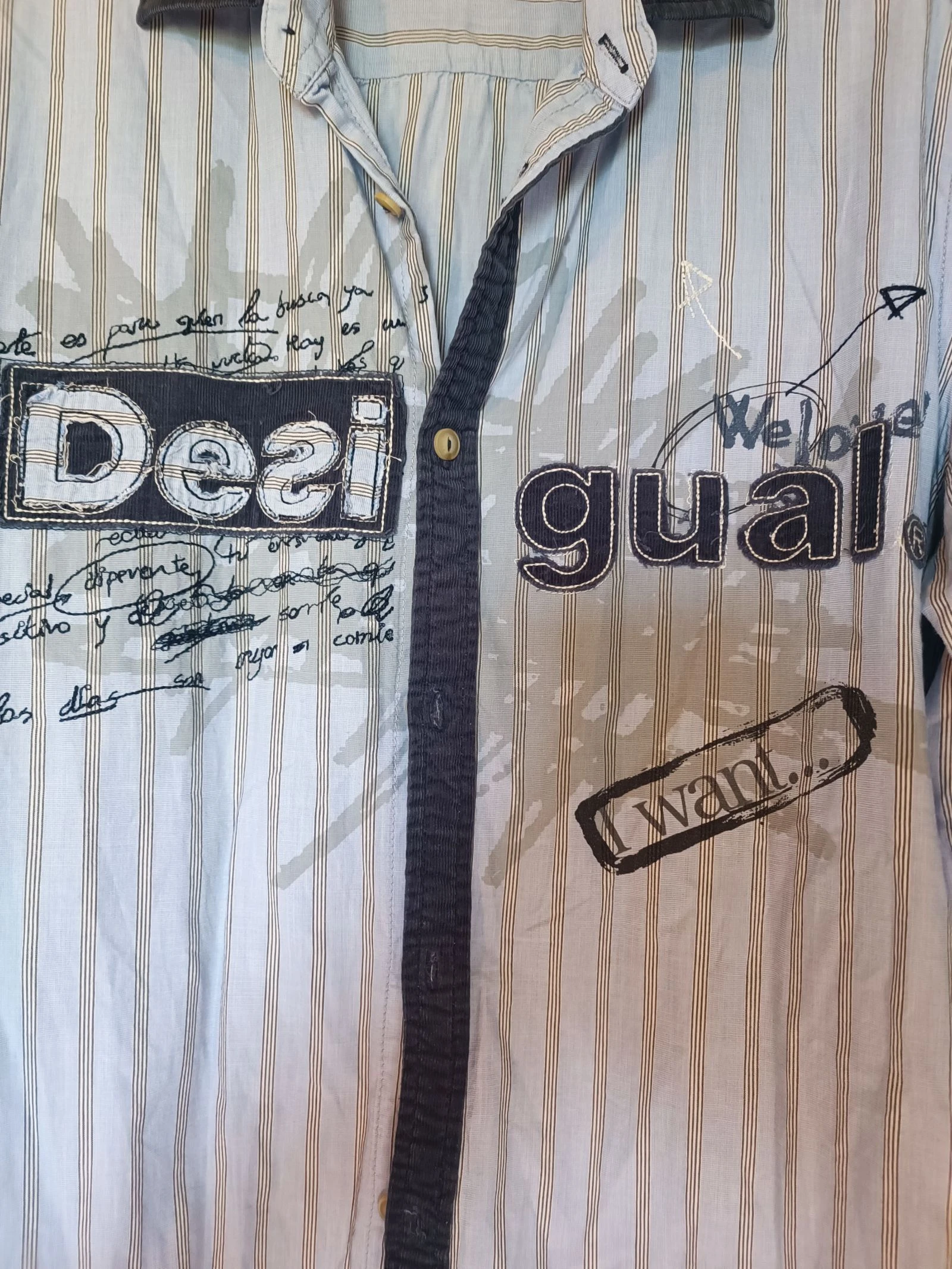 Desigual long-sleeved men's shirt size M good condition patterned color – photo 2